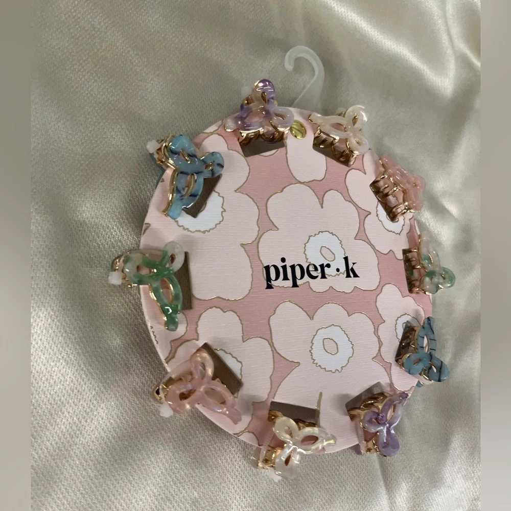 NWT ⚜️🎀⚜️ Piper K Metal and acrylic mini bows hair claw clips - Picture 6 of 8